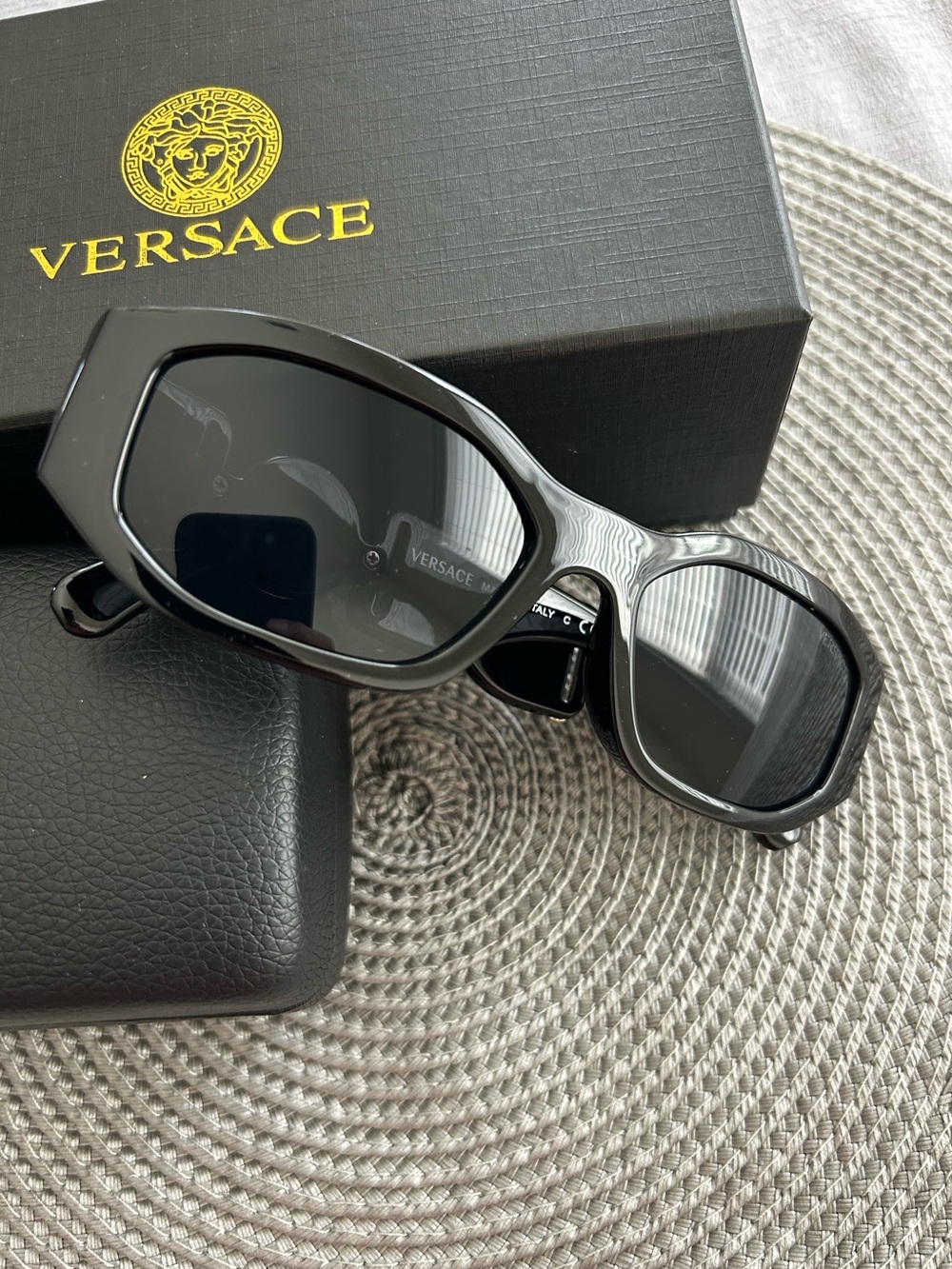 Versace Glossy Black Sunglasses